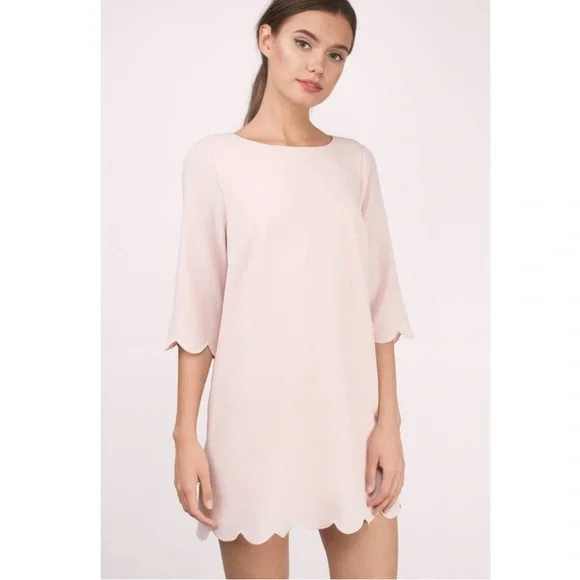Tobi Blush Pink Scalloped Shift Dress - Picture 5 of 7